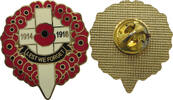 GREAT BRITAIN BROOCH LEST WE FORGET POPPY WREATH -