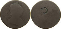 GREAT BRITAIN HALFPENNY GEORGE III. (1760-1820) COUNTERMARKED G -