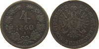 HAUS HABSBURG 4 KREUZER 1860 A FRANZ JOSEPH I. (1848-1916) SS 25,00 EUR  + 7,50 EUR frais d'envoi