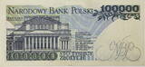 Polen 100000 Zlotych 1990 Serienschein fast Neuf, Knick in der Mitte