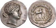 Aiolis Tetradrachme Kyme, Magistrat Kallias, Kopf der Amazone Kyme / Pferd -