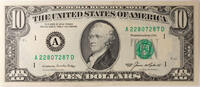 USA 10 Dollars Alexander Hamilton - Serie A - Us. KDO und JAB -