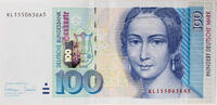 Bundesrepublik Deutschland 100 DM DM-Schein 4. Serie - Clara Schumann (nach Andreas Staub) -