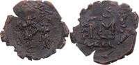 Byzanz Follis (überprägt) Constantinus IV. mit Heraclius und Tiberius -