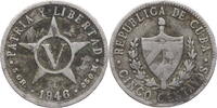Cuba 5 Centavos 1946 Kursmünze ss 4,00 EUR prix TTC + 10,00 EUR frais d'envoi