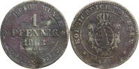 Sachsen, Königreich 1 Pfennig 1863 B Johann I. (1854-1873) - Kursmünze (... 5,00 EUR prix TTC + 10,00 EUR frais d'envoi