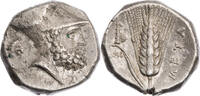 Lukanien Stater Metapont, Kopf des Leukippos / Kornähre -