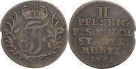 Schwarzburg-Rudolstadt 2 Pfennig Johann Friedrich (1744-1767) -