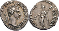 Römische Kaiserzeit Denar Nerva, Kopf / LIBERTAS PVBLICA, Libertas mit Pileus und Szepter -