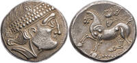 Ostkelten, Mittlerer Donauraum Tetradrachme (Typ Reiterstumpf/Kroisbach) stilisierter männlicher Kopf / Reiterstumpf zu Pferd, ex Slg. Christian Flesche! -