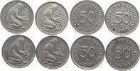 Bundesrepublik Deutschland 4 x 50 Pfennig Kursmünze (1950-2001) -