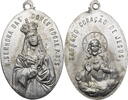Brasilien, Barro Preto Medaille Wallfahrtanhänger - Sagrados Coracoes de Jesus de Maria -