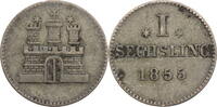 Hamburg, Stadt 1 Sechsling 1855 ss 12,00 EUR prix TTC + 10,00 EUR frais d'envoi