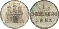 Hamburg, Stadt 1 Sechsling 1855 ss 12,00 EUR prix TTC + 10,00 EUR frais d'envoi