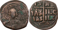 Byzanz Follis (40 Nummi) Anonym, Büste des Christos Pantokrator / Schrift um Stufenkreuz -