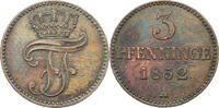 Mecklenburg-Schwerin, Großherzogtum 3 Pfennige 1852 A Friedrich Franz II... 8,00 EUR prix TTC + 10,00 EUR frais d'envoi