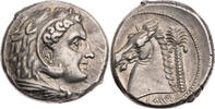 Sizilien Tetradrachme Punier, Kopf des jugendlichen Herakles / Pferdekopf -