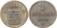 Sachsen, Albertinische Linie 1 Pfennig Friedrich August II. (1836–1854) - Kursmünze (1841-1854) -