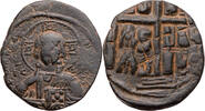 Byzanz Follis (40 Nummi) Anonym, Pantokratorbüste / Schrift um Stufenkreuz -
