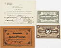 Bielschowitz, Kreis Hindenburg 25 Pfennig, 2x 50 Pfennig, 0,5 Mark 4 Gutscheine -