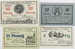 Gardelegen 5, 10, 25, 50 Pfennig Lot von 4 verschiedenen Scheinen -