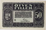 Ungarn 50 Filler Banknote -