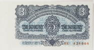 Tschechoslowakei 3 Koruny Banknote -
