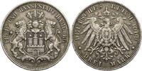 Kaiserreich, Hamburg 3 Mark Kursmünze (1908-1914) -