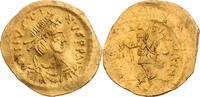 Byzanz Tremissis Iustinus II., Büste / Victoria mit Kreuzglobus und Lorbeerkranz -