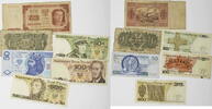 1, 2x50, 2x100, 500 Zloty 1944, 1948, 1982, 1986, 1 Polen Lot von 6 Banknoten überwiegend III