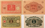 Deutschland, Weimarer Republik 1 Mark, 2 Mark Lot von 2 Darlehenskassenscheinen -