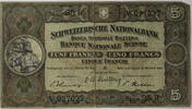 Schweiz 5 Franken Banknote - Wilhelm Tell - Us. AM, PK, EBl -
