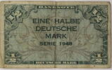 Deutschland, Trizone 1/2 DM Banknote - Serie 1948 -