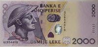 Albanien 2000 Leke Kursnote (2007-2012) -