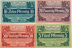 Herford 5, 10, 20, 50 Pfennig Lot von 4 verschiedenen Scheinen -
