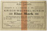 Amt Datteln 1 Mark Kriegs-Wechsel-Schein - Eine Mark -