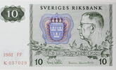 Schweden 10 Kronor Gustaf VI. Adolf / Nordlichter und Schneeflocke -