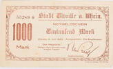 Eltville 1000 Mark Notgeldschein - Eintausend Mark -