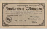 Oberwesterwaldkreis (Hessen-Nassau), Marienberg 500000000 Mark Kreisnotgeld - Fünfhundert Millionen Mark - Westerwälder Bauernhaus Rotzenhahn -