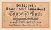 Wiesbaden (Hessen-Nassau) 1000 Mark Gutschein der Nassauischen Landesbank über Tausend Mark -
