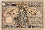 Wiesbaden 10 Mark Gutschein über Zwanzig Mark -