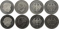 Bundesrepublik Deutschland 4 x 2 DM 2 D-Mark Kursmünzen Theodor Heuss -