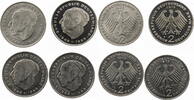 Bundesrepublik Deutschland 4 x 2 DM 2 D-Mark Kursmünzen Theodor Heuss -
