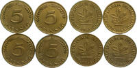 Bundesrepublik Deutschland 4 x 5 Pfennig Kompletter Jahrgang -