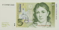 Bundesrepublik Deutschland 5 DM Bettina von Arnim - Ersatznote -
