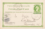 Kanada, Hamilton Postkarte Postkarte von Hamilton nach Zwickau, Briefmarke 2 Cents Victoria -