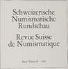Bern Literatur Revue Suisse de Numismatique -