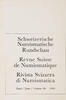 Bern Literatur Revue Suisse de Numismatique -