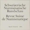 Bern Literatur Revue Suisse de Numismatique -