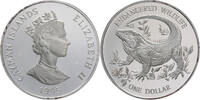 Cayman Islands 1 Dollar Blue Rock Iguana - endangered wildlife -